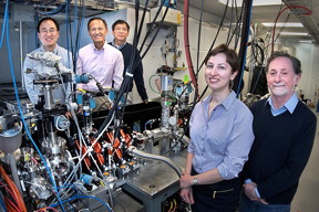 The Brookhaven/Stony Brook team (from left): Junjie Li, Yimei Zhu, Lijun Wu, Tatiana Konstantinova, and Peter Johnson.
