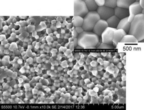 This is a monophase polycrystal with an average grain size of 500 nm obtained by FEFU scientists, Russia. Because of the innovative method of reaction spark plasma sintering (RSPS) the synthesis carried out 10-20 times faster comparing to the known approaches.
CREDIT
FEFU laboratory Materials