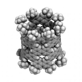 A nanometer-sized pNT cylinder made of 40 benzenes. The cylinder is tens of thousands of times thinner than a human hair.

CREDIT
(c)2018 Hiroyuki Isobe