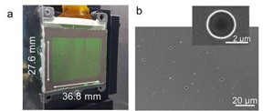 The actual 3D holographic display, and an electron microscope image of the non-periodic pinholes.

CREDIT
KAIST