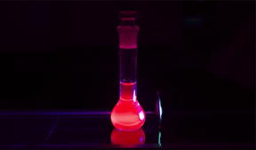 The europium Eu(III) complex with nanocarbon antenna emitting fine red light.
CREDIT
WPI-ICReDD, Hokkaido University