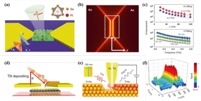 a, Schematics of the bow-tie antenna-assisted device. b, The cross-section view of the simulated electric field intensity normalized to incident one marks the power-gain around the nanochannel at 0.3 THz electromagnetic waves. c, The scaling of electric field enhancement derived from FDTD method versus channel length and incident frequency. d, Asymmetric ultrashort channel was fabricated by tilt deposition. e, The near-field images are taken around the slit area using broadband illumination. f, Stereograph of the near-field signal.

CREDIT
by Lin Wang, Li Han, Wanlong Guo, Libo Zhang, Chenyu Yao, Zhiqingzi Chen, Yulu Chen, Cheng Guo, Kaixuan Zhang, Chia-Nung Kuo, Chin Shan Lue, Antonio Politano, Huaizhong Xing, Mengjie Jiang, Xianbin Yu, Xiaoshuang Chen, and Wei Lu