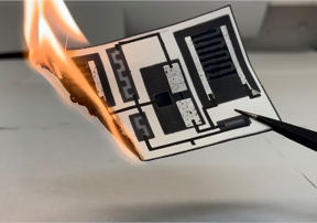 An electronic circuit printed on paper could be a more flexible and disposable option for single-use electronics.

CREDIT
Adapted from ACS Applied Materials & Interfaces 2022, DOI: 10.1021/acsami.2c13503