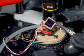 The LANES lab's 2D device made of graphene and indium selenide  Alain Herzog

CREDIT
Alain Herzog