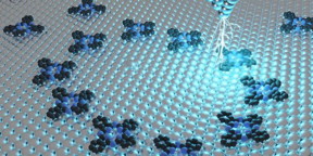 The positioning of individual molecules on a materials surface is carried out using a scanning tunnelling microscope. The tip of the probe emits an electrical impulse to deposit a molecule it is carrying.

Credit
Bernhard Ramsauer - TU Graz