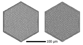 Snapshots of the skyrmion lattice during the melting: an ordered skyrmion lattice on the left while the lattice structure has vanished on the right.

Credit
photo/: Raphael Gruber